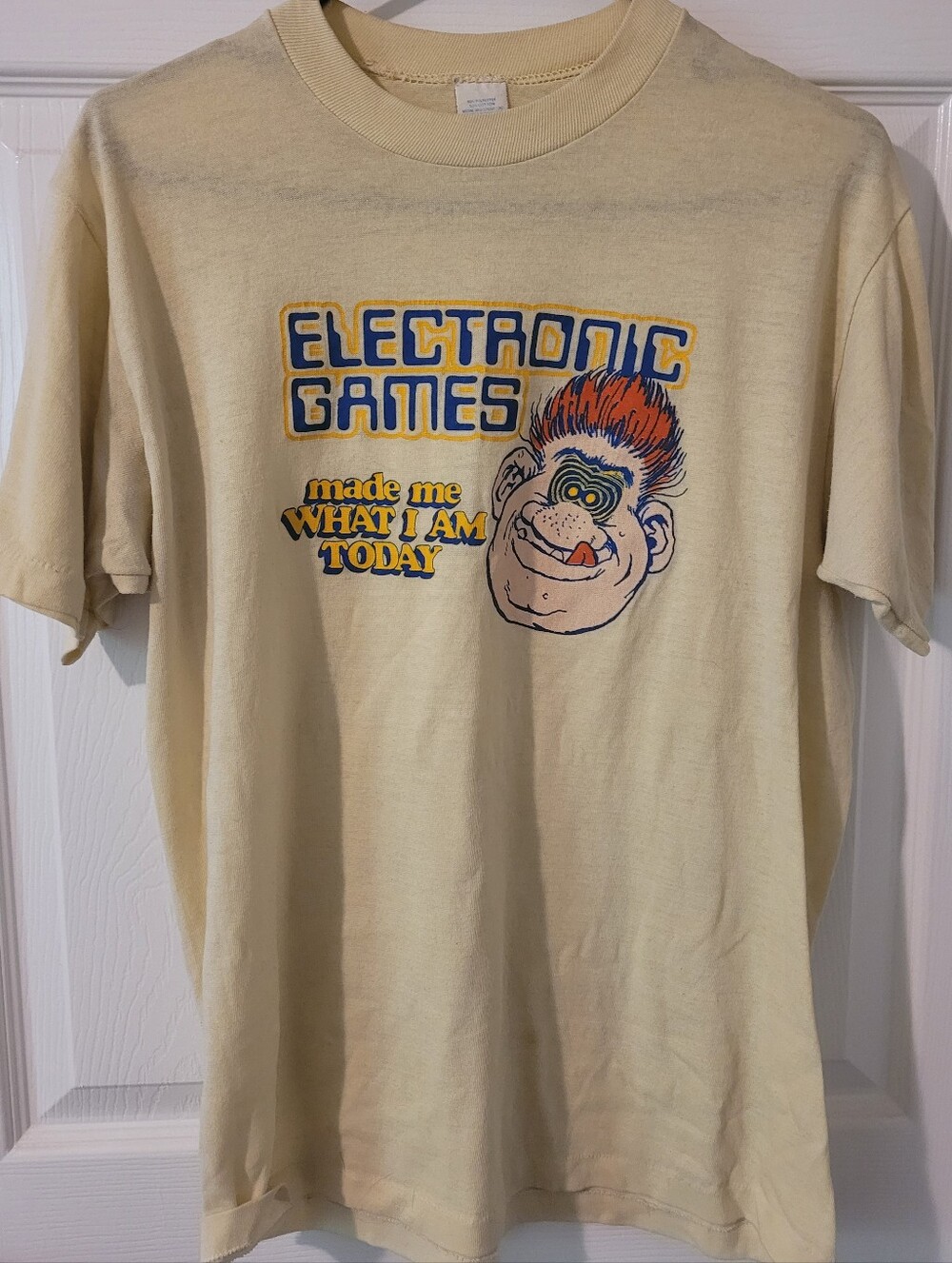 Vintage Butter Yellow Novelty Video Game Graphic Tee